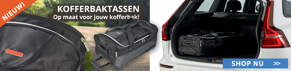 Nieuw in ons assortiment! Perfect passende kofferbaktassen. Ook voor jouw auto!