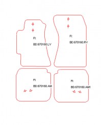 Traanplaat rubber 4-delige set automatten