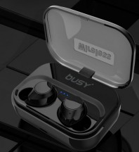 Earbuds draadloos Bluetooth oordopjes met batterij en opbberg/oplaadbox - zwart