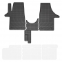 Volkswagen Transporter T5 2003-2015 / Transporter T6 2015-2024  - Rubbermattenset (3-delige set voormatten)