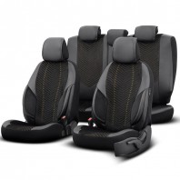 Autostoelhoezenset Advanced zwart-oker geel (complete set)
