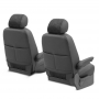 Pasvorm stoelhoezen set (stoel en stoel) Ford Transit Custom 2012-heden - Exclusive design - Combinatie van kunstleer met alcantara zwart