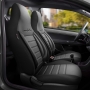 Stoelhoezen Comfortline City  - luxe kunstleer - kleur zwart (complete set, past in auto