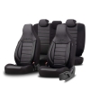 Stoelhoezen Comfortline City  - luxe kunstleer - kleur zwart (complete set, past in auto's met vaste of geintegreerde hoofdsteun)