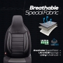 Stoelhoezen Comfortline City  - luxe kunstleer - kleur zwart (complete set, past in auto