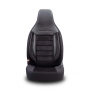 Stoelhoezen Comfortline City  - luxe kunstleer met suede - kleur zwart (complete set, past in auto