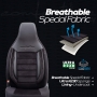 Stoelhoezen Comfortline City  - luxe kunstleer met suede - kleur zwart (complete set, past in auto
