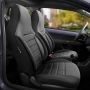 Stoelhoezen Comfortline City  - luxe kunstleer met suede - kleur zwart (complete set, past in auto
