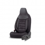 Stoelhoezen Comfortline City  - luxe kunstleer met suede - kleur zwart (complete set, past in auto