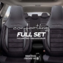 Stoelhoezen Comfortline City  - luxe kunstleer met suede - kleur zwart (complete set, past in auto