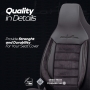 Stoelhoezen Comfortline City  - luxe kunstleer met suede - kleur zwart (complete set, past in auto