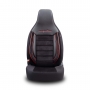 Stoelhoezen Comfortline City  - luxe kunstleer met suede - kleur zwart/rood (complete set, past in auto
