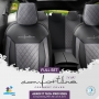 Luxe Autostoelhoezenset Comfort VIP - kunstleder met suede stof - kleur zwart-grijs (complete set)