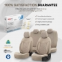Luxe Autostoelhoezenset Comfort VIP - kunstleer met suede stof - kleur beige (complete set)