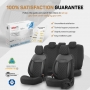 Luxe Autostoelhoezenset Comfort VIP - kunstleer met suede stof - kleur zwart (complete set)