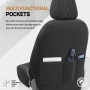 Luxe Autostoelhoezenset Comfort VIP - kunstleer met suede stof - kleur zwart (complete set)