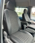 Pasvorm stoelhoezen set (stoel en stoel) Mercedes Sprinter 2006-2018 / Volkswagen Crafter 2006-2016 - Exclusive design kunst leer - denim zwart