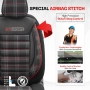 Autostoelhoezenset GTI Sports zwart-rood (complete set)