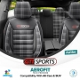 Autostoelhoezenset GTI Sports zwart-wit (complete set)