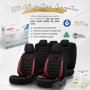 Stoelhoezenset Iconic zwart-rood (complete set)