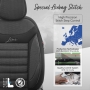 Stoelhoezenset Line zwart-grijs (complete set)