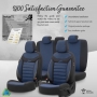Stoelhoezenset Line zwart-blauw (complete set)