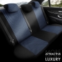 Stoelhoezenset Line zwart-blauw (complete set)