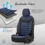 Stoelhoezenset Line zwart-blauw (complete set)