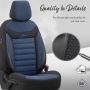 Stoelhoezenset Line zwart-blauw (complete set)