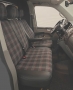 Pasvorm stoelhoezen set (stoel en duobank) Volkswagen Transporter T5 2003 t/m 2015 - Kunst leer / stof met GTI ruitpatroon