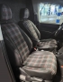 Pasvorm stoelhoezen set (stoel en stoel) Volkswagen Caddy (standaard stoel Trendline) 2015 t/m 2020 - Kunst leer / stof met GTI ruitpatroon