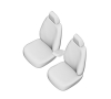 Pasvorm stoelhoezen set (stoel en stoel) Volkswagen Caddy (standaard stoel Trendline) 2015 t/m 2020 - Kunst leer / stof met GTI ruitpatroon
