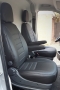 Pasvorm stoelhoezen set (stoel en stoel) Citroen Jumper / Peugeot Boxer / Fiat Ducato 2006-heden / Opel Movano 2021-heden- Kunstleer zwart