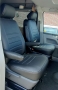 Pasvorm stoelhoezen set (stoel en stoel) Volkswagen Transporter T5 2003 t/m 2015 - Kunstleer zwart