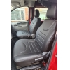 Pasvorm stoelhoezen set  (stoel en stoel) Citroen Jumpy / Peugeot Expert / Fiat Scudo / Toyota Proace 2007 t/m 2016 - Kunst leer zwart