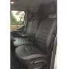Pasvorm autostoelhoezen (3 zits) Renault Master 2010-2024 / Opel Movano 2010-2021 / Nissan NV400 2010-2021 / Interstar 2022-2024 (duobank met split in alleen rugleuning) - Kunstleer zwart