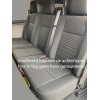 Pasvorm stoelhoezen set (achterbank) Ford Transit Custom (dubbel cabine) 2012-heden / Ford Transit  (dubbel cabine) 2014-heden - Kunst leer zwart