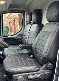 Pasvorm stoelhoezenset (stoel en duobank) Iveco Daily 2014-heden - Kunstleer zwart