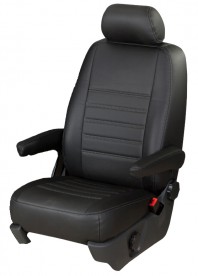 Pasvorm stoelhoezen set (stoel en stoel) Mercedes Sprinter 2018 t/m heden (STANDAARD STOEL) - Kunst leer zwart