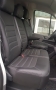 Pasvorm autostoelhoezen (3 zits) VW Crafter / MAN TGE 2017-heden (ERGOCOMFORT STOEL, DUOBANK MET SPLIT IN ZITTING EN RUGLEUNING) - Kunst leer zwart