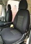 Pasvorm autostoelhoezen set (stoel en stoel) Citroen Jumper / Peugeot Boxer / Fiat Ducato 2006-heden / Opel Movano 2021-heden - Stof zwart
