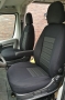 Pasvorm autostoelhoezen set (stoel en stoel) Citroen Jumper / Peugeot Boxer / Fiat Ducato 2006-heden / Opel Movano 2021-heden - Stof zwart