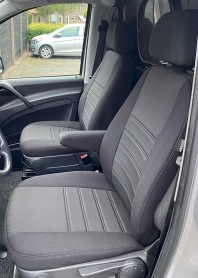 Pasvorm stoelhoezen set (stoel en stoel) Mercedes Vito (639) 2003 t/m 2014 - Stof  zwart
