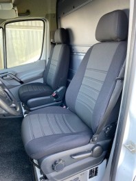 Pasvorm stoelhoezenset (stoel en stoel) Mercedes Sprinter 2006-2018 / Volkswagen Crafter 2006-2016 - Stof zwart