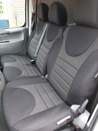 Pasvorm stoelhoezen set  (stoel en duobank) Citroen Jumpy / Peugeot Expert / Fiat Scudo / Toyota Proace 2007 t/m 2016 - Stof zwart