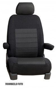 Pasvorm stoelhoezenset (stoel en stoel) Ford Transit Courier 2014-heden - Stof zwart