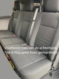 Pasvorm autostoelhoezenset (achterbank) Ford Transit Custom (dubbel cabine) 2012-heden/ Ford Transit  (dubbel cabine) 2014-heden - Stof zwart