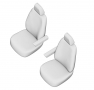 Pasvorm stoelhoezen set (stoel en stoel) Ford Transit Custom 2012-heden - Stof zwart