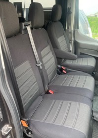 Pasvorm stoelhoezen set (stoel en duobank) Ford Transit 2014 t/m heden - Stof zwart
