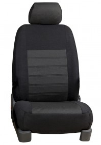 Pasvorm stoelhoezen set (stoel en stoel) Dacia Dokker 2012-heden - Stof zwart